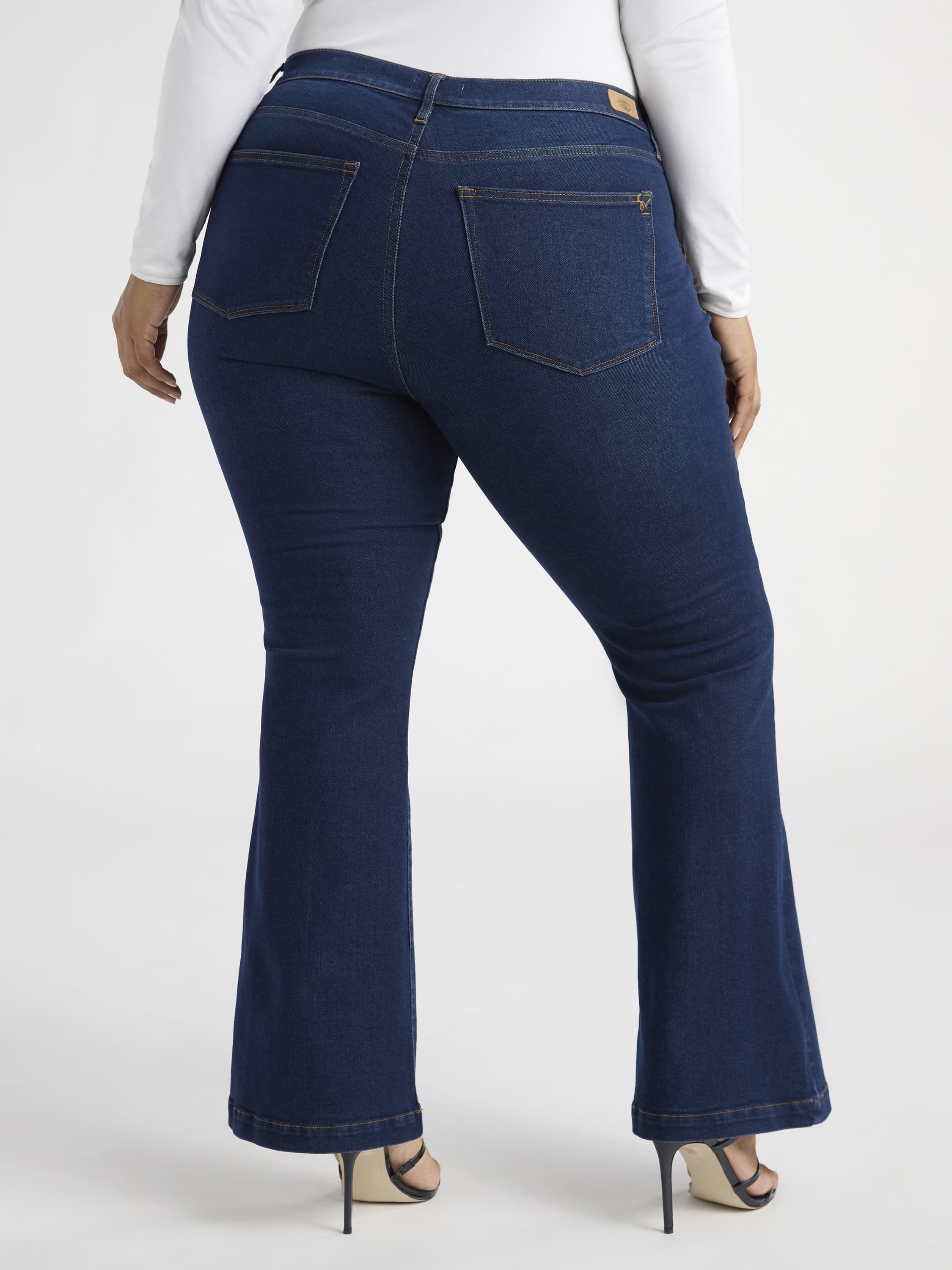 Sofia by Sofia Vergara Women's and Women's Plus Melisa Flare High Rise Jeans, 30.5", 32.5" and 34.5" Inseams, Sizes 0-28