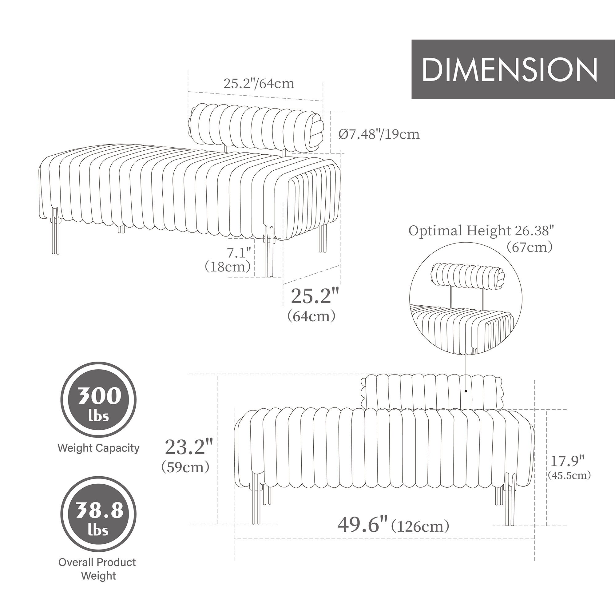 CQSXDA Compact Upholstered Mini Loveseat in Elegant Grey with Durable Metal Legs - Perfect 2-Seater Sofa for Small Spaces,Brown