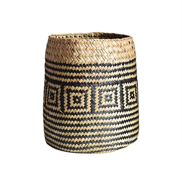 Garden Flower Pot Laundry Basket Wicker Baskets Handmade Planter Natural Seagrass Creative Foldable Storage Home Decor