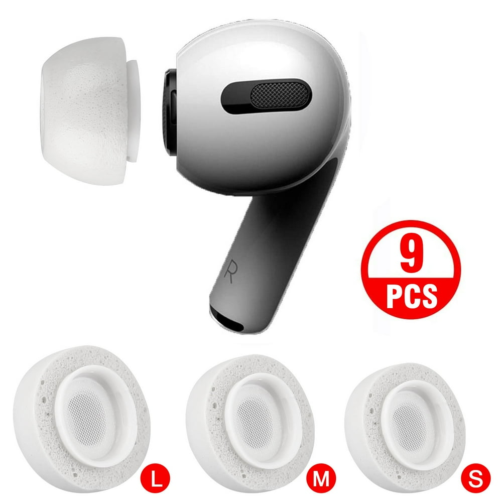 9Pcs Memory Foam Ear Tips Compatible with AirPods Pro, TSV Replacement