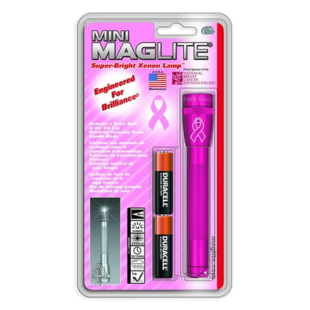 5 Rd Ar Mag Mini Incandescent 2-Cell AA National Breast Cancer Foundation Flashlight, Pink, Superior quality craftsmanship with weather-resistant seal, diamond knurl design,.., By MagLite ()