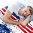 thumbnail image 3 of Initial J Blanket for Men,4th of July Patriotic Birthday Gifts for Him Dad, Monogrammed Anniversary USA Flag Blanket for Husband, The Man The Myth The Legend Gift Ideas 60"x 50"in, 3 of 5