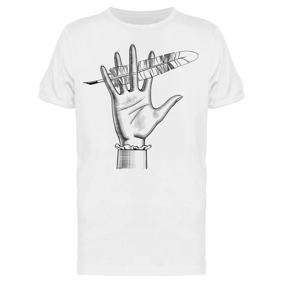 Holding Quill Pen Engraving Tee Men's -Image by Shutterstock