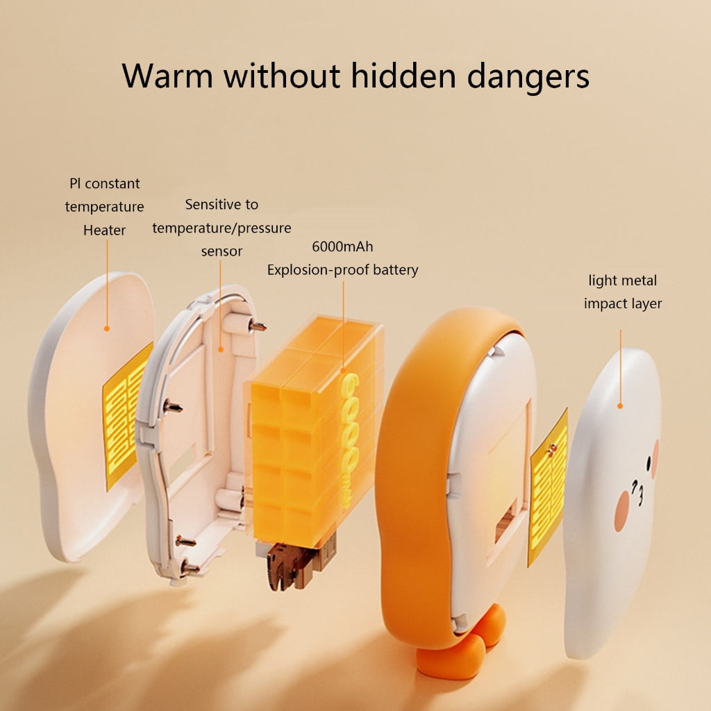 Double-Sided Pocket Hand Warmer USB Charging Cartoon Bread Warmer Lovely Gift
