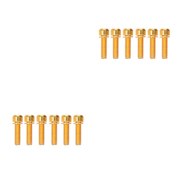 Langgg Pack of 6 Bike Stem Screw Stainless Steel Handlebar Riser Mounting Bolts Maintenance Accessory Replacing Parts Gold M5 2Set