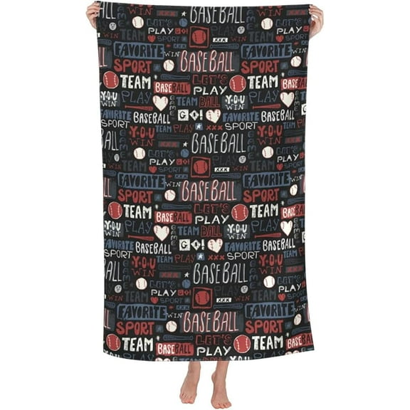 52x32IN Baseball Beach Towel for Adults Kids Microfiber Oversize Extra Large Quick Drying Cool Pool Towel Lounge Cover