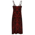 thumbnail image 6 of Dark Red and Black Damask Pattern Sleeveless Dress Long dress woman chic and elegant woman dress, 6 of 6