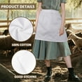 thumbnail image 3 of Aspire White Half Aprons, Christmas Cotton Cafe Waitress Waist Apron, Tea Party Maid Working Costume-White-M, 3 of 6