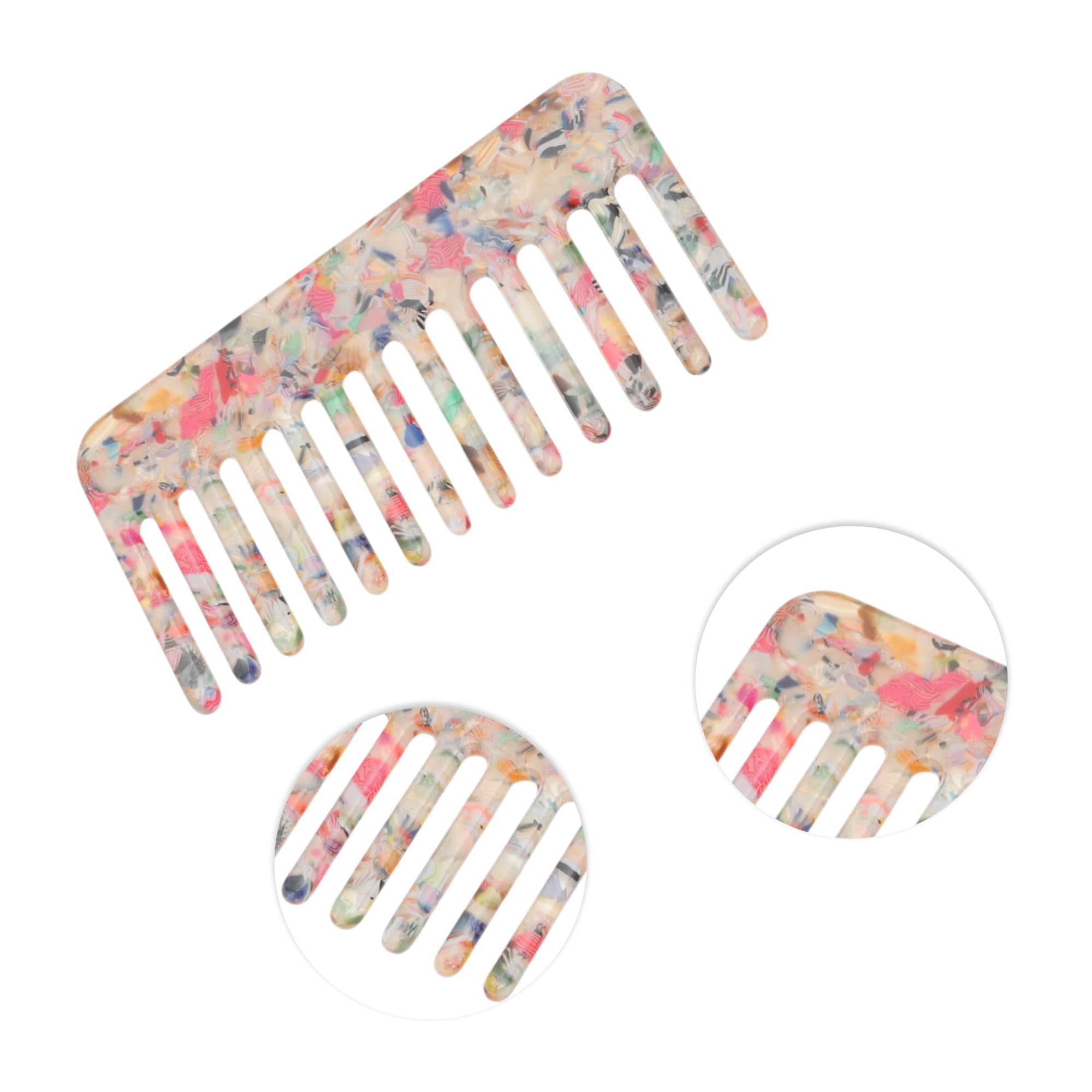 Unique Bargains 1 Pc Vintage Portable Wide Tooth Comb for All Hair Types Colorful