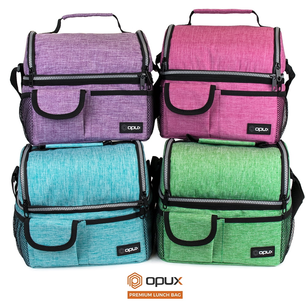 OPUX Insulated Dual Compartment Lunch Bag for Men Women Reusable Lunch Pail Cooler Leakproof Turquoise Walmart