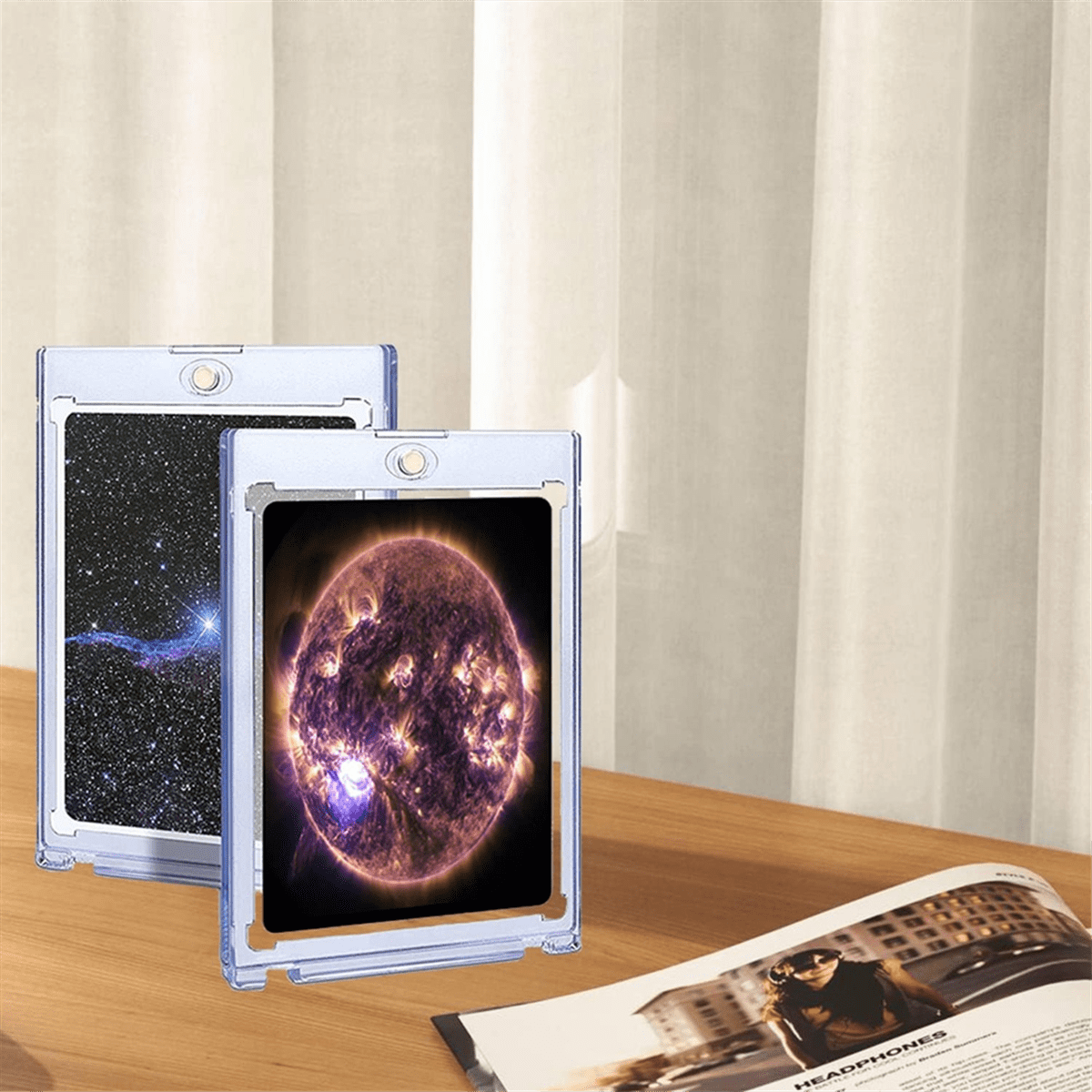 25pc Magnetic Card Holder 35pt,Card Case Holder Card Protectors Hard Plastic,Card Sleeves Display Case for Baseball Card