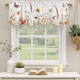 thumbnail image 2 of Orange Botanical Curtain Valances for Windows, Kitchen Valance Window Treatments Panel 2 Pack, Butterfly Autumn Farmhouse Flowers Rod Pocket Short Curtains for Bathroom Bedroom 42 x 12 Inch, 2 of 8