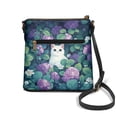 thumbnail image 2 of Kuiaobaty Cat Flower Print Crossbody Bag for Women Trendy, Casual Sturdy Vegan Leather Hobo Handbag Crossbody, Lightweight Zipper Sling Purse with Adjustable Strap for Travel & Dating, 2 of 7