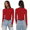 thumbnail image 5 of AJZIOJIRO Women Summer Casual Cotton Shirt Tops Long Sleeve Slim T-Shirt XS-XL, 5 of 9