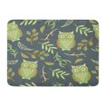 thumbnail image 1 of NUDECOR Colorful Pattern Cute Owls Leaves Green Fall Abstract Autumn Doormat Floor Rug Bath Mat 23.6x15.7 inch, 1 of 1