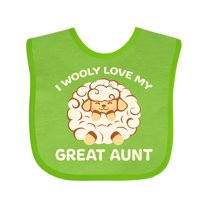 Inktastic I Wooly Love My Great Aunt Boys or Girls Baby Bib