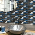 thumbnail image 6 of 6Sheets Self Adhesive Tiles Stickers Blue Brown Gray Marbling Wall Decals 11.8x5.9inch Waterproof Peel and Stick Backsplash Mosaic Brick Wallpaper, 6 of 7