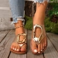 thumbnail image 4 of GERsome Thong Sandals for Women Summer Slip On Flats Beach Slide Sandals Dressy Comfort Travel Vacation Flip Flops, Rose Gold Size 6, 4 of 7