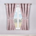 thumbnail image 2 of Superior Blackout Leaves Curtains Set of 2, Light Filtering Grommet Curtain Panel Set, Blush, 46"W x 63"L, 2 of 11