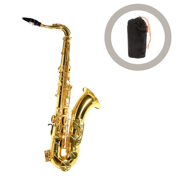 HAMPPLIES Black Flannelette Saxophone Mouthpiece Bag Portable Storage Pouch for Instrument Accessories