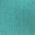 thumbnail image 1 of Ahgly Company Machine Washable Indoor Square Oriental Turquoise Blue Industrial Area Rugs, 3' Square, 1 of 4
