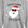 thumbnail image 3 of Instant Message - Santa Thinks Im Cool Christmas - Boy's Toddler & Youth Long Sleeve Graphic T-Shirt, 3 of 6