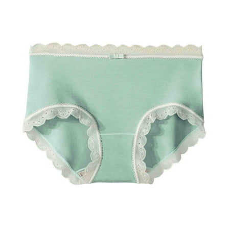 Virmaxy Womens Boyshorts Underwear Panties Silk File 5a Antibacterial Panties Advanced Breathable Super Elastic Silky Soft Lace Edge Modal Panties Green-B M