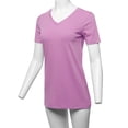thumbnail image 5 of A2Y Women's Basic Solid Premium Cotton Short Sleeve V-neck T Shirt Tee Tops Dark Mauve 3XL, 5 of 6