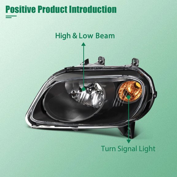 For Chevy HHR 2006-2011 Black Housing Headlights Assembly Pair Left+Right Sides