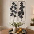 thumbnail image 3 of DecMode Black Metal Orchid Floral Wall Decor with Black Metal Stand (2 Count), 3 of 10