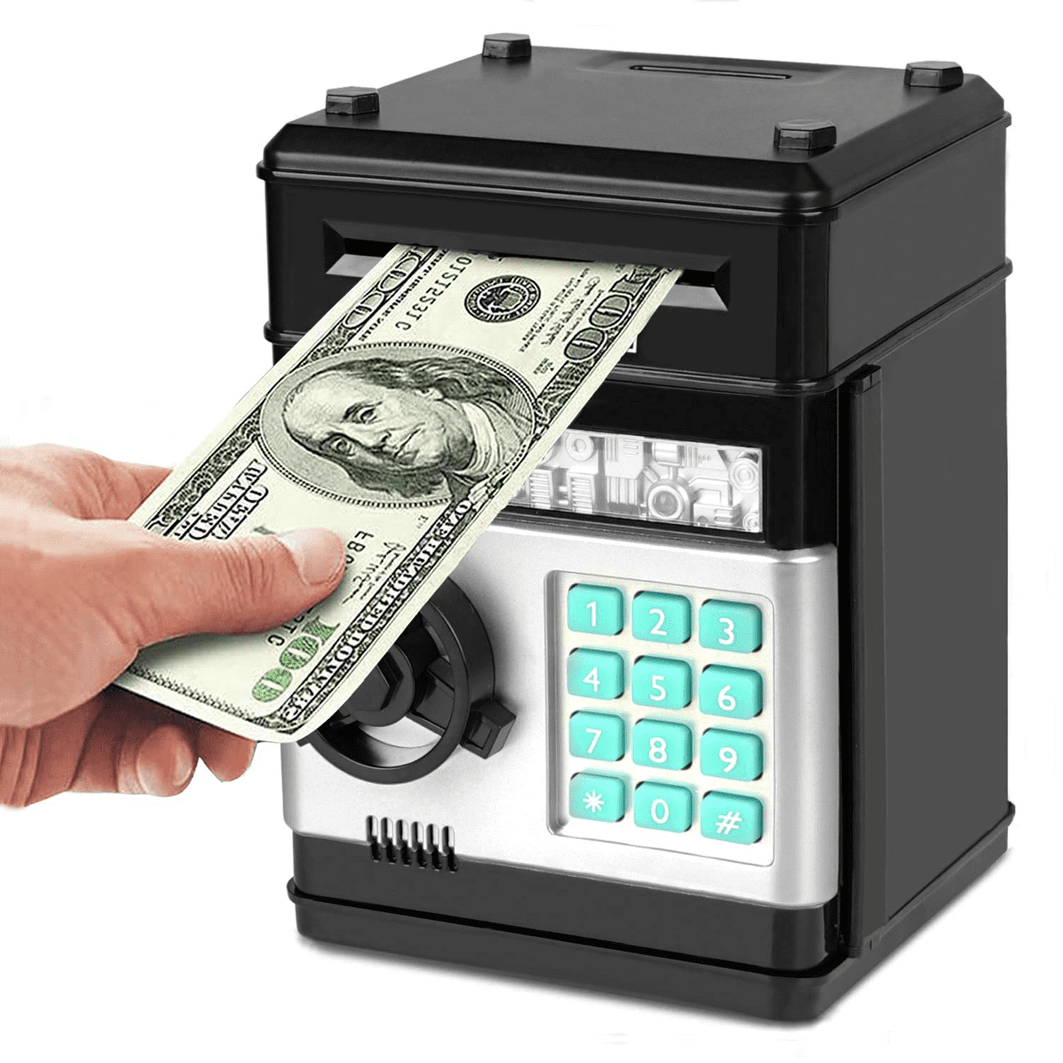 Blibly Electronic Piggy Bank, Mini ATM Password Money Bank Cash Coins