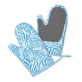 thumbnail image 4 of A Pair Of Heat Insulation And Anti-Perm Gloves 7×11in Thick Anti-Perm Palm With Silicone Piece Lanyard Design Is Easy To Hang Zebra Print Style Lightblue_2, 4 of 8