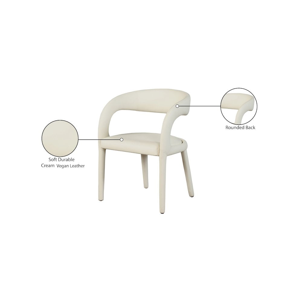 Meridian Furniture Sylvester Cream Vegan Leather Dining Chair