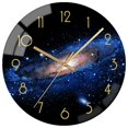 thumbnail image 1 of Reloj de pared VIKMARI negro de 30 cm, redondo, silencioso, con cristal antitictac, 1 of 8