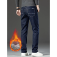 thumbnail image 4 of Men's Thermal Jeans – Thick Winter Edition Loose Straight Fit Dark Blue Denim, 4 of 6
