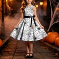 thumbnail image 2 of Girls Halloween Print Sleeveless A-Line Ruffle Hem Sundress Performance Clothing Dress, 2 of 8