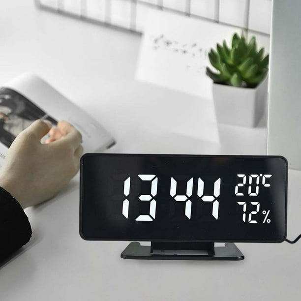 Reloj Despertador digital automático Colco LED USB Blanco