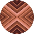 thumbnail image 1 of Ahgly Tapis Rond Lavable en Machine Intérieur Transitionnel Orange Vif, 5 Pieds Rond, 1 of 7