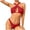 Red, variant on Women's Sexy High Waist Bikini Swimsuit Plain Color Triangle Top Comfortable Bathing Suit for Beach Pool Vacation