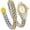 Gold Silver White, variant on Luxury Dress Gold-Tone Women’s Bangle Watch – Unique Snake Dial Elegant Spiral Twist Cuff Quartz Bracelet Wristwatch, Fashion Dainty Wrap Watch for Ladies
