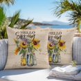 thumbnail image 4 of Outdoor Pillow Cover Sunflower Lavender Floral Set of 2 Waterproof Throw Pillowcases Branch Leaves Jar Decorative Patio Furniture Pillows for Couch Garden Indoor & Outdoor Use, 4 of 9