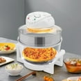 thumbnail image 3 of 17.96 Qt Large Capacity Halogen Air Fryer Oven – 1200–1400W 360° Hot Air Convection Cooker with Glass Bowl, Adjustable Temp & Timer, Expansion Ring & Accessories, 3 of 15