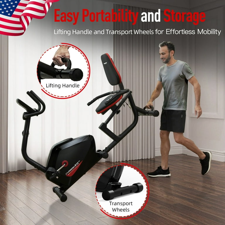 HARISON Magnetic Recumbent Exercise Bike Recumbent bike for Home 350 lbs Capacity