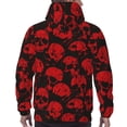 thumbnail image 7 of Uemuo Red Skulls Pattern Men's Hoodie - Casual Pullover Hoodie with Kangaroo Pocket, Stylish Hooded Sweatshirt for Everyday Wear-X-Large, 7 of 7