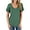 Green, variant on Womens Short Sleeves T Shirts Casual Loose V Neck Basic Tops Solid Pocket Ladies Summer Tops Size 4-22