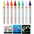 thumbnail image 4 of Byikun 8pc Colorful Luminous Highlighter Set - DIY Water-based Glow-in-the-Dark Markers for Hand Drawing, Student Graffiti, and Craft Projects, 10ml Each, Absorb Light for Long-lasting Glow, 4 of 7