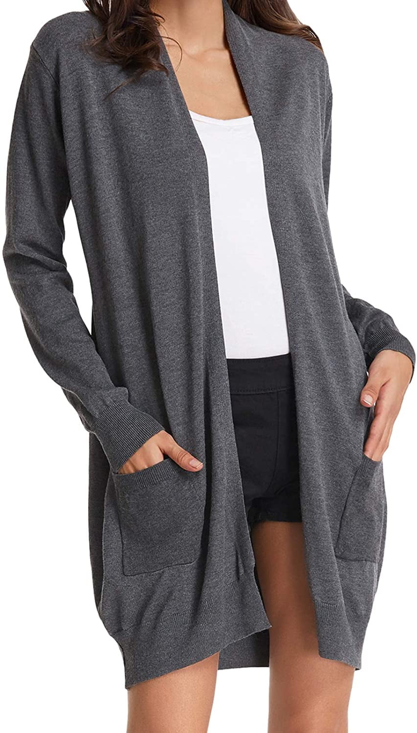 GRACE KARIN Women Open Front Cardigan Sweaters Pockets Long Sleeve Shrugs