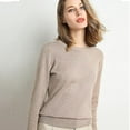thumbnail image 1 of Nouveaux Vêtements d'Automne Hiver pour Femmes Pull Col Rond Uni à Manches Longues Tricoté Hauts Féminins, 1 of 5