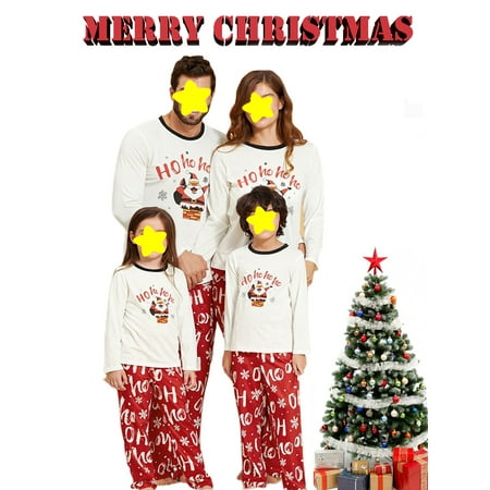 

Family Matching Christmas Pajamas Set Santa Print Tops Pants Xmas Holiday Loungewear Sleepwear Jammies Pjs Outfit