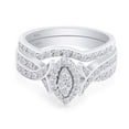 thumbnail image 2 of AFFY 0.50CT White Cubic Zirconia Wedding Bridal Ring Set in 14K White Gold over Sterling Silver-11.5, 2 of 7